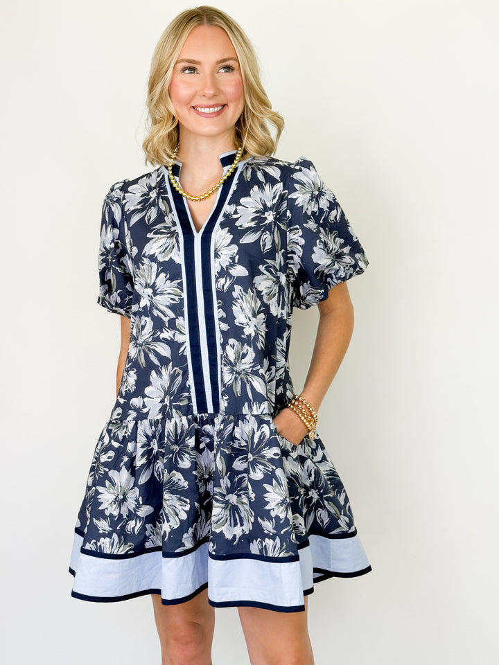 Kate - Navy Floral Mini Dress