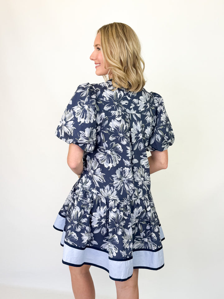 Kate - Navy Floral Mini Dress