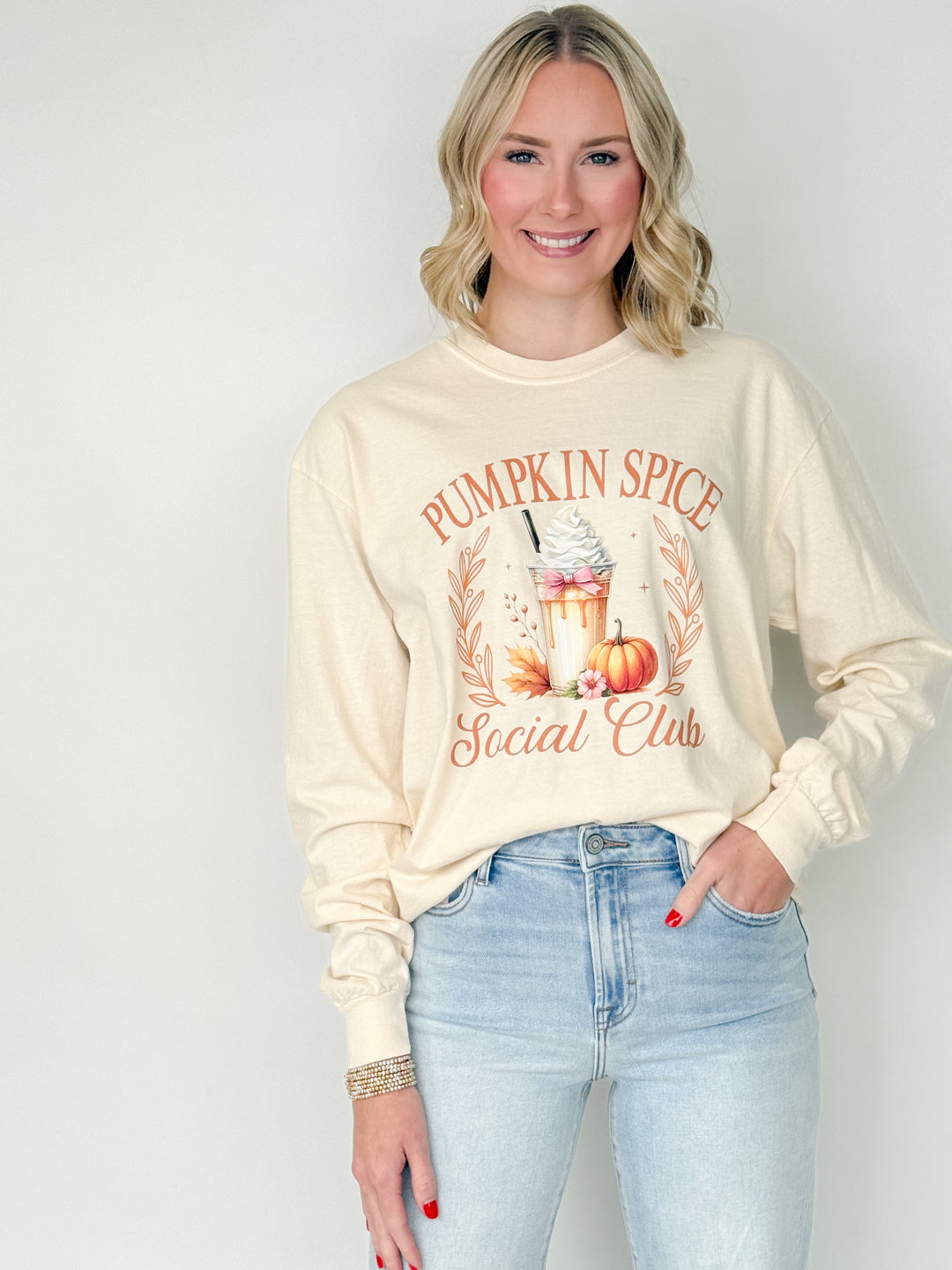Pumpkin Spice Social Club Long Sleeve Graphic Tee