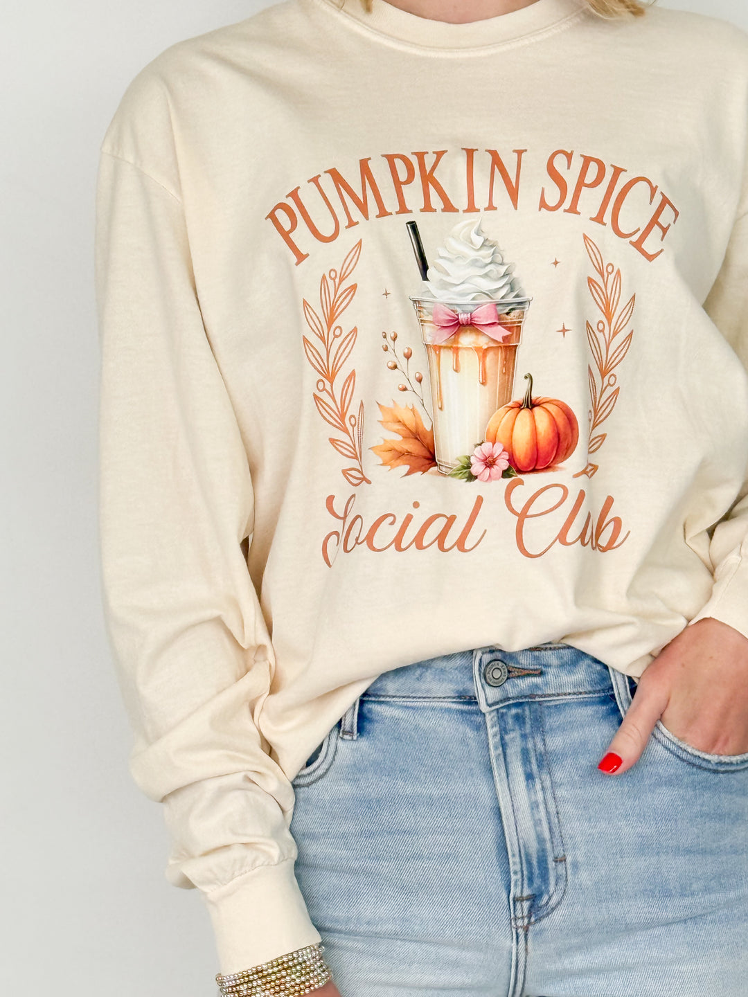 Pumpkin Spice Social Club Long Sleeve Graphic Tee