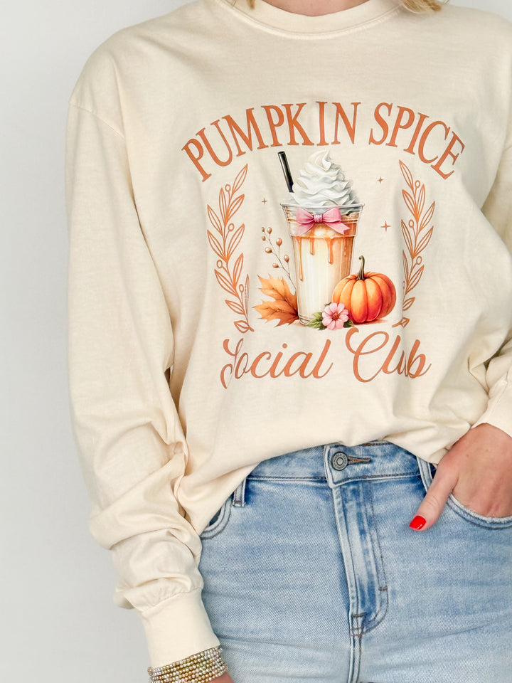 Pumpkin Spice Social Club Long Sleeve Graphic Tee