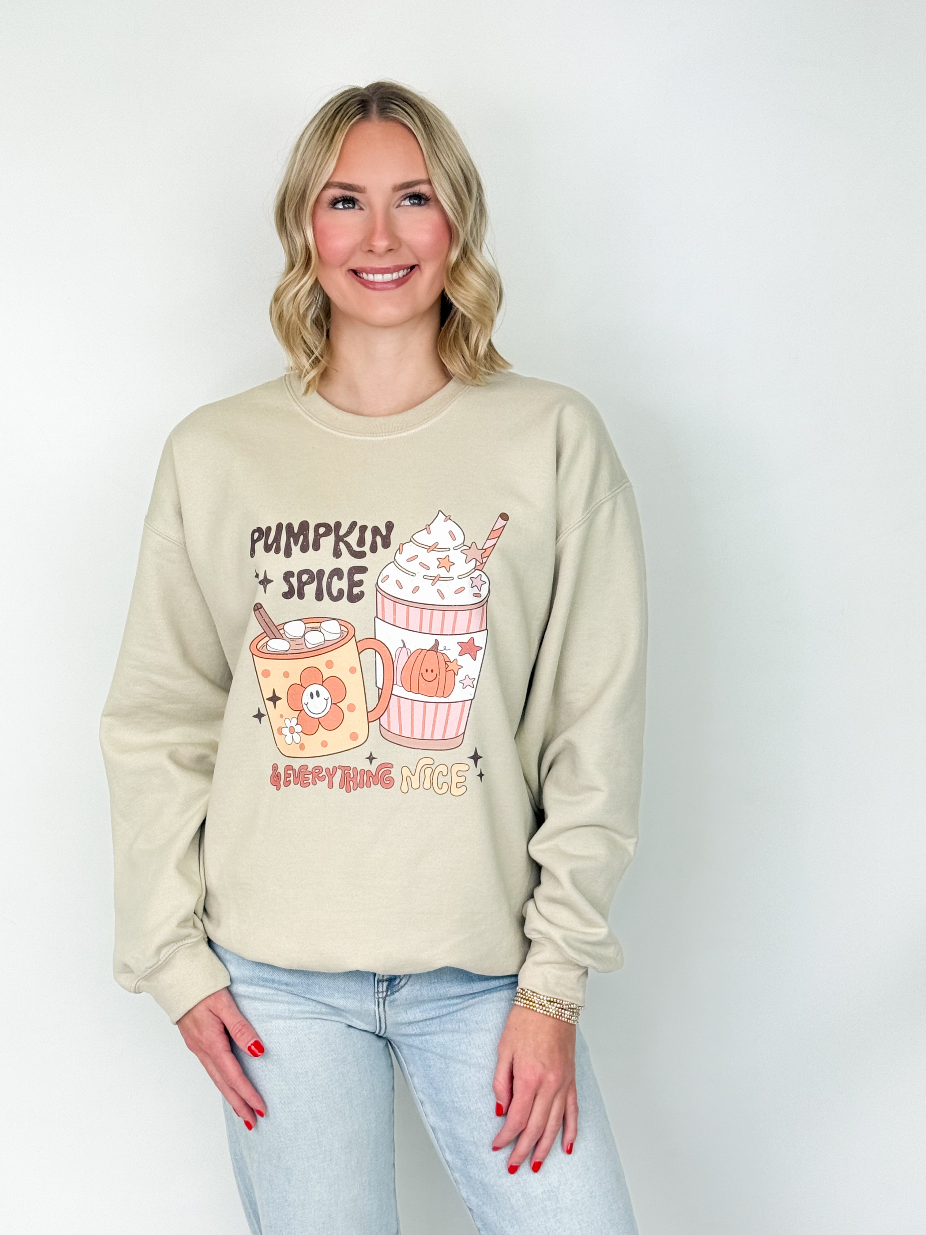 Pumpkin Spice & Everything Nice Graphic Sweatshirt