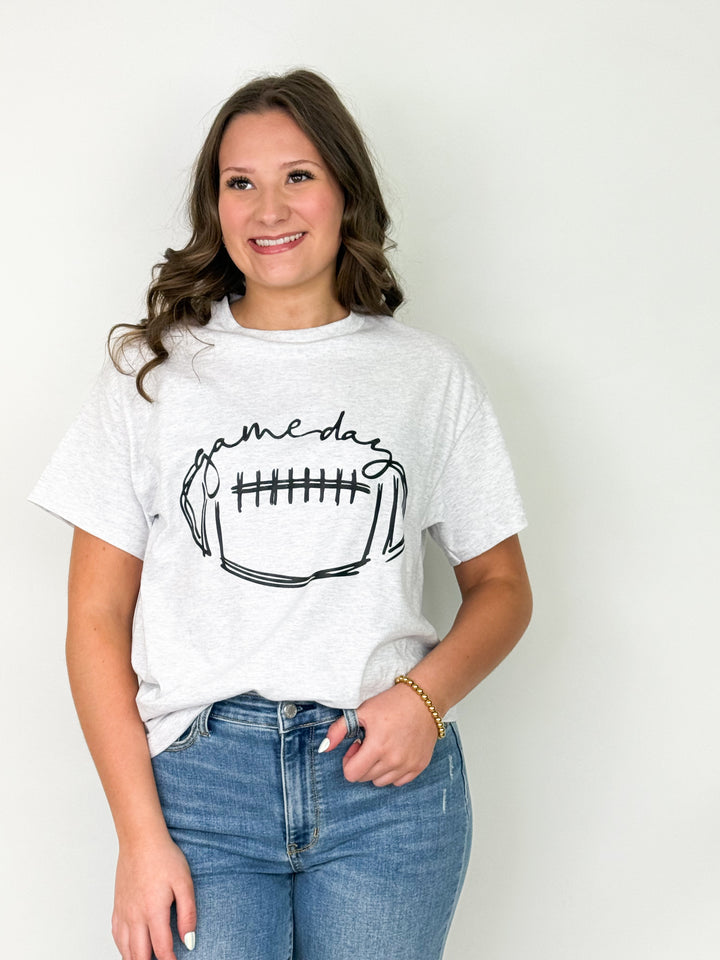 Gameday Football Graphic Tee (Light Grey)