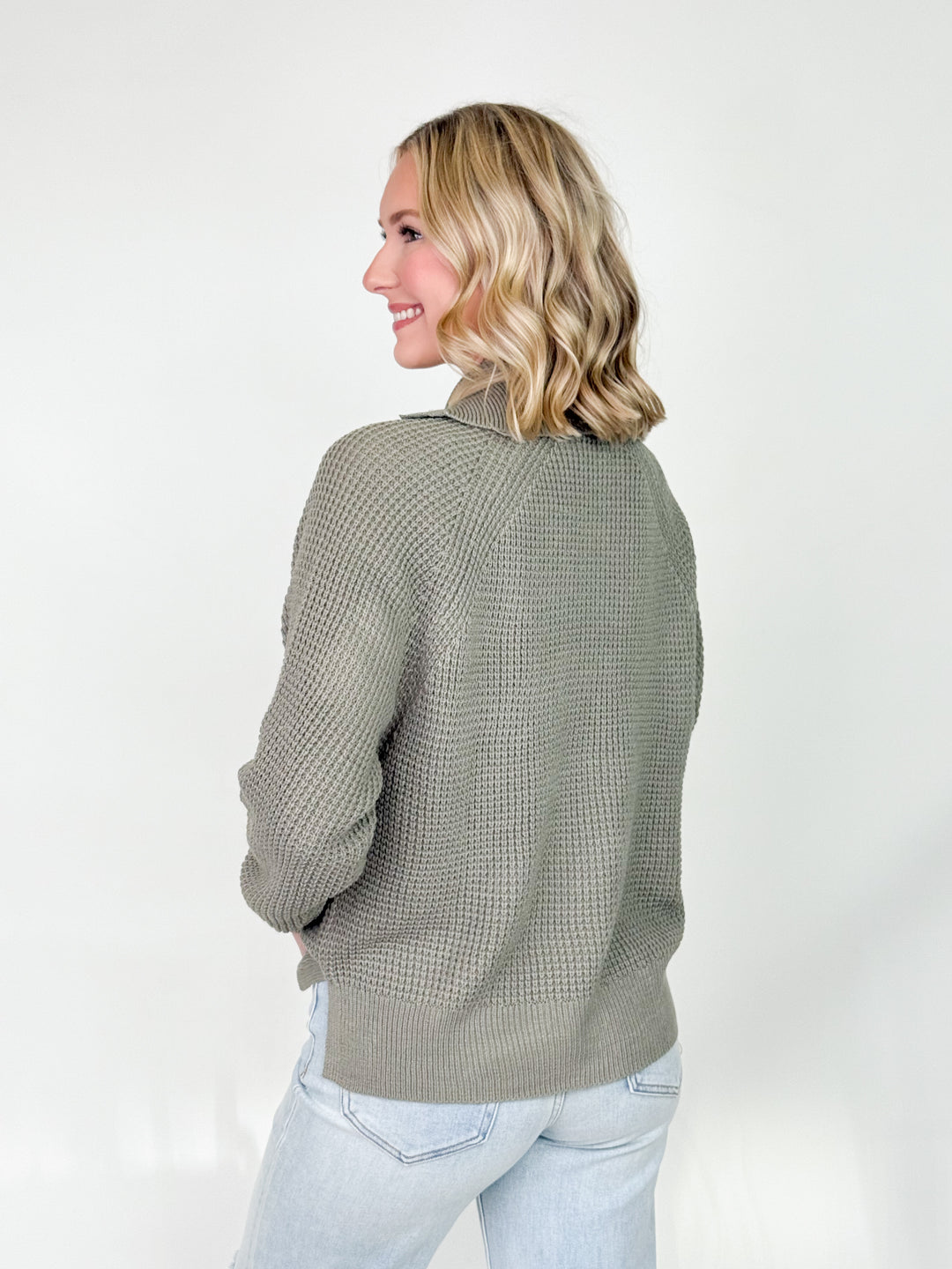 Matilda - Sailor Collar Knit Sweater (Olive)