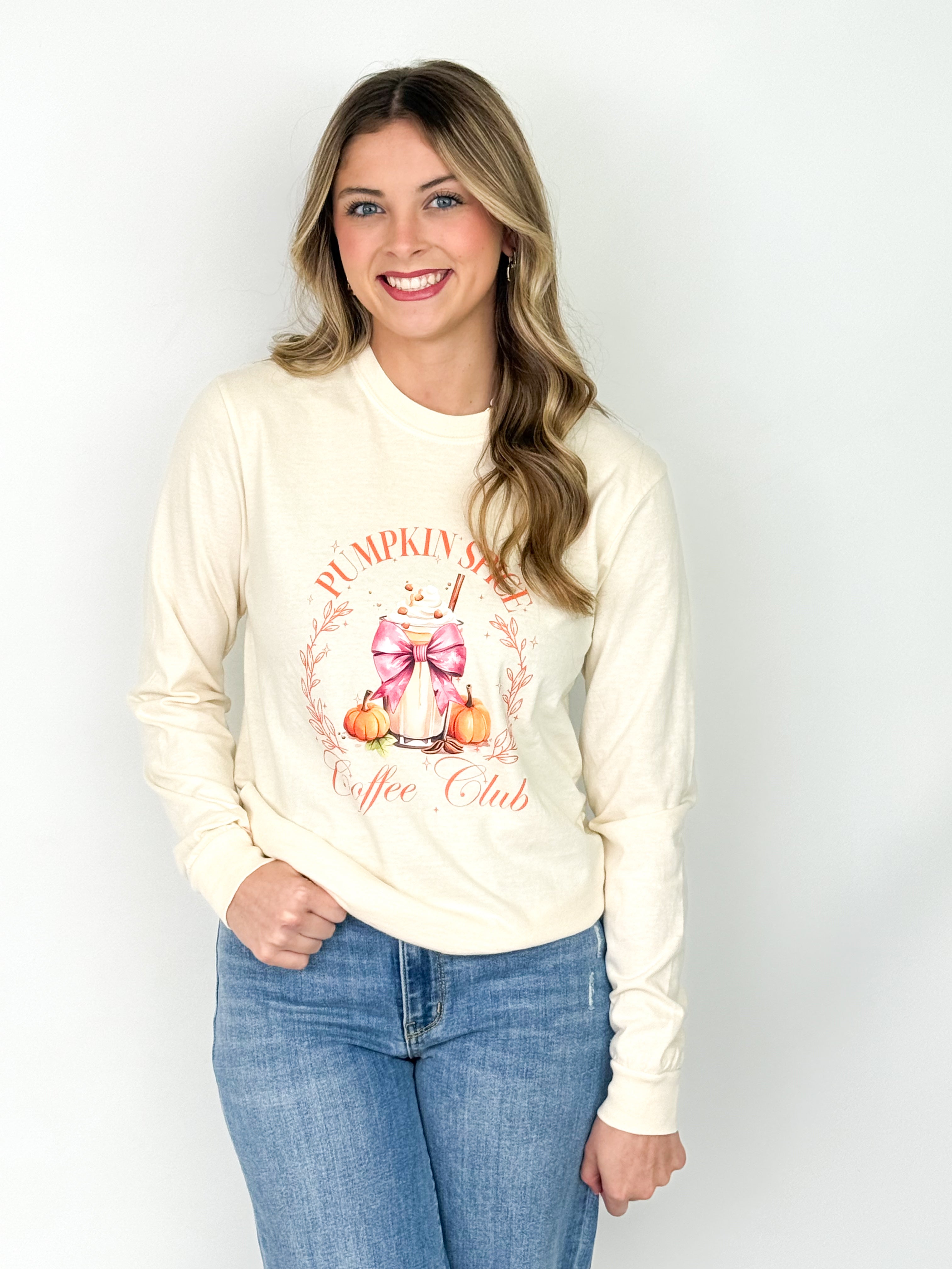 Pumpkin Spice Coffee Club Long Sleeve Graphic Tee
