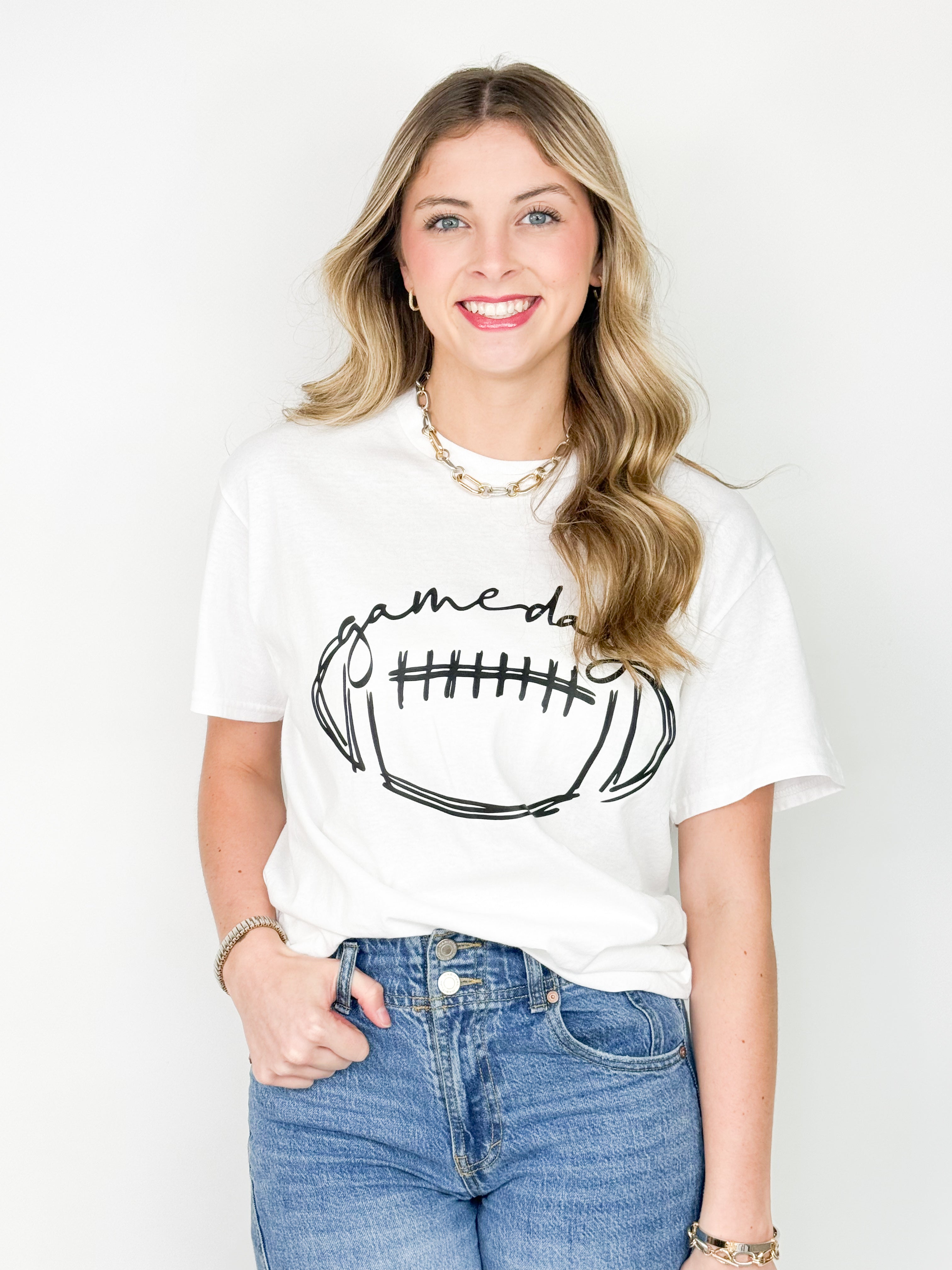 Gameday Football Graphic Tee (White)