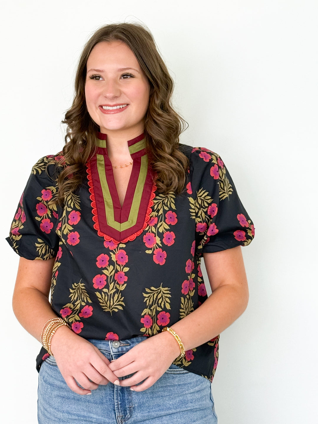 Aubrey - Floral Puff Sleeve Blouse