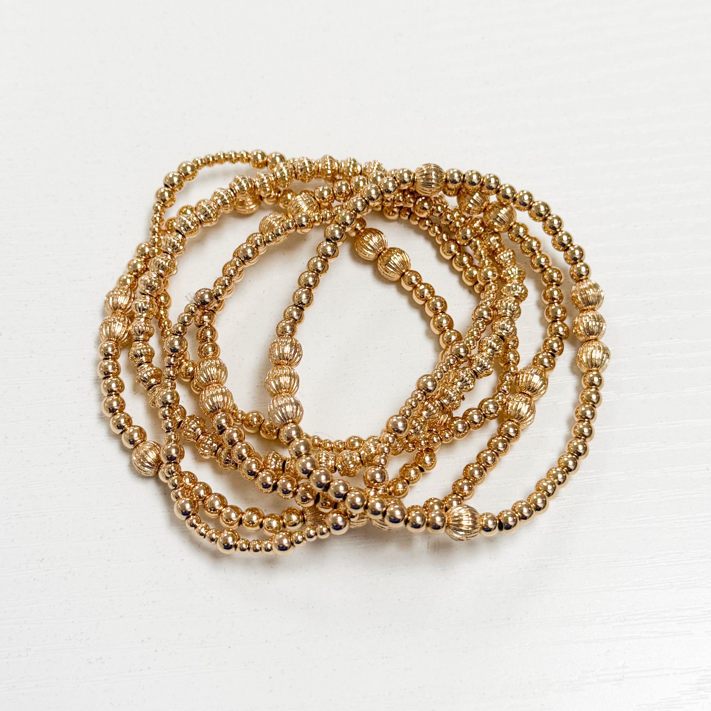 Sammi - Gold Beaded Bracelet Set of 5