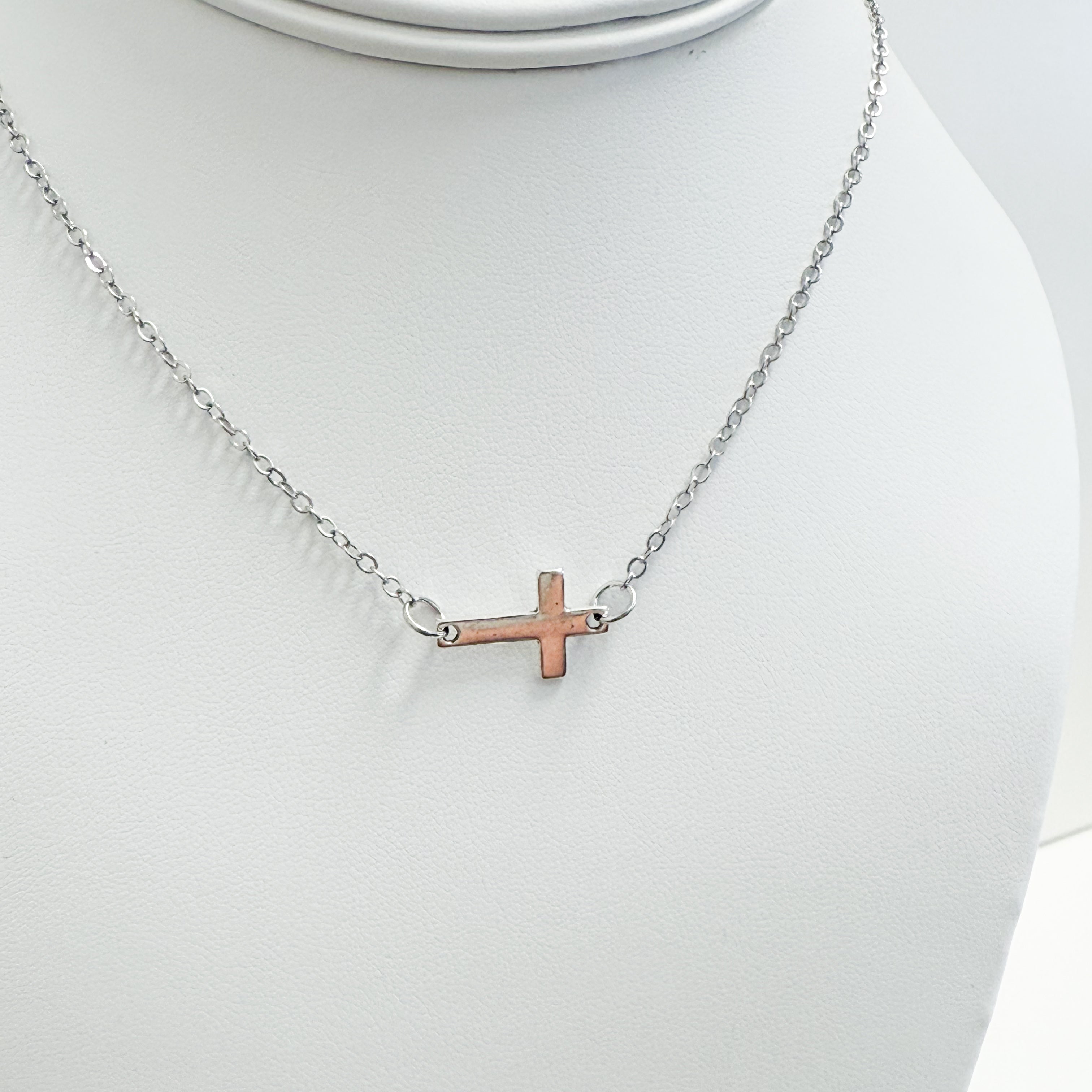 Mika - Silver Cross Necklace