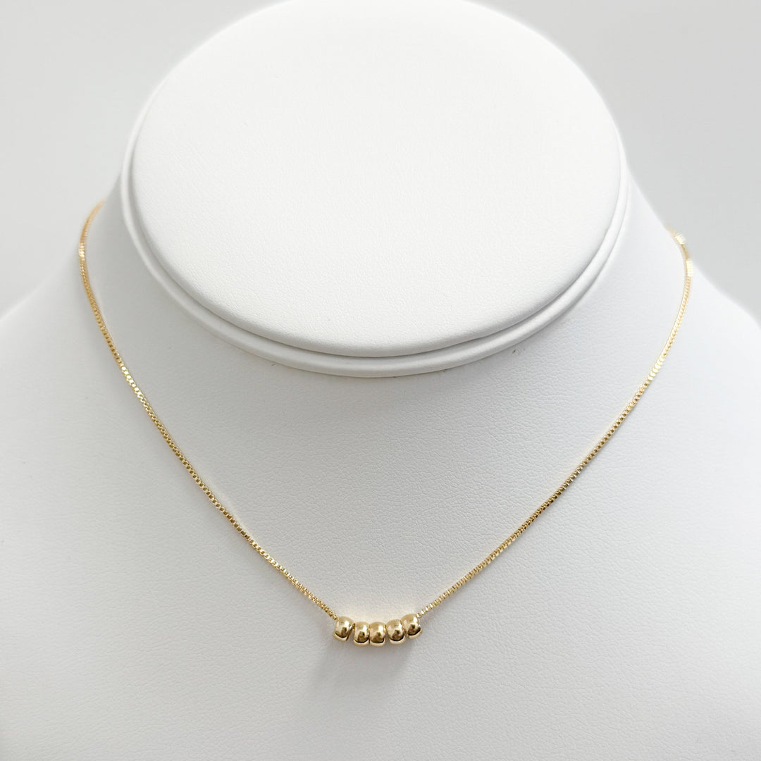 Martina - Gold Chain Beaded Necklace