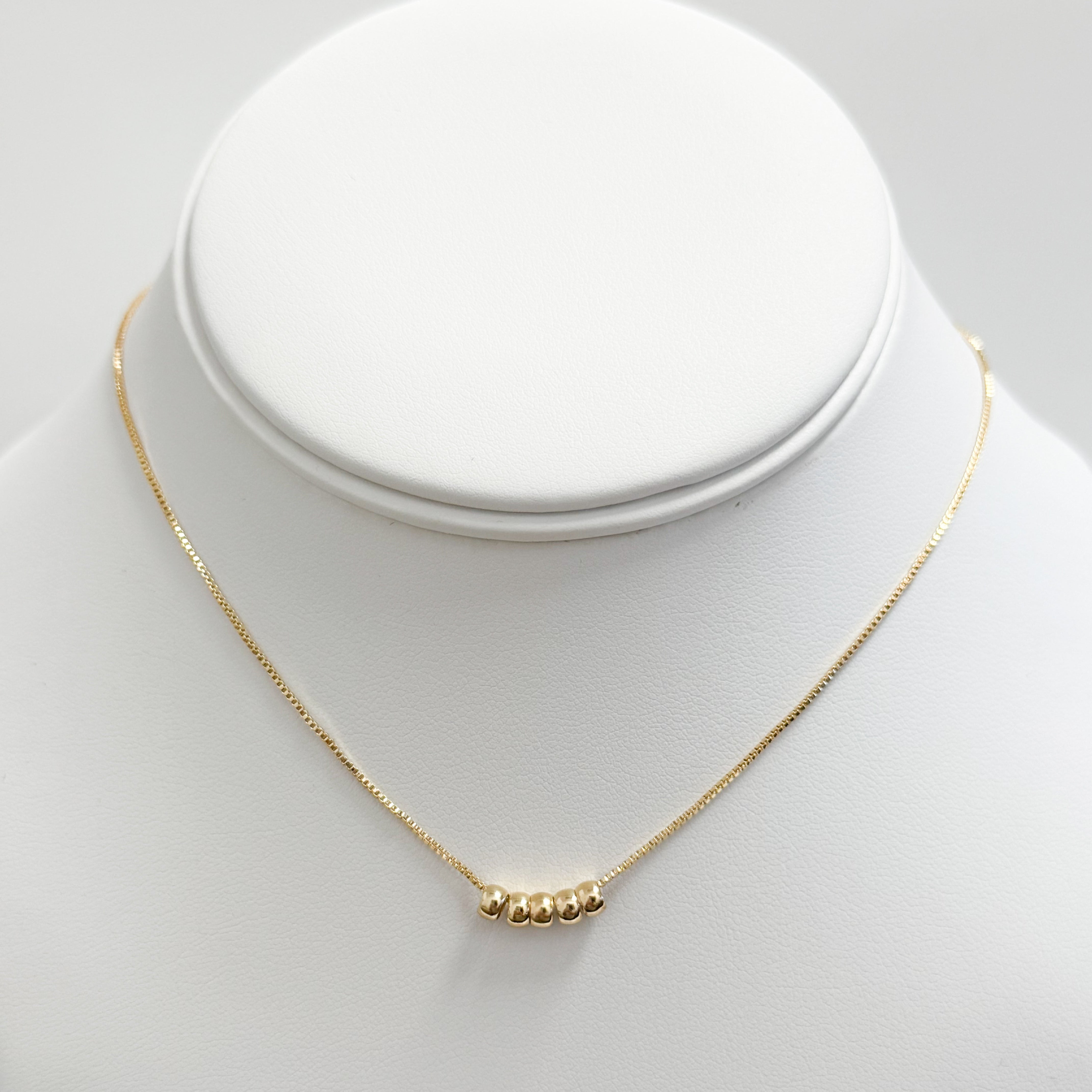 Martina - Gold Chain Beaded Necklace