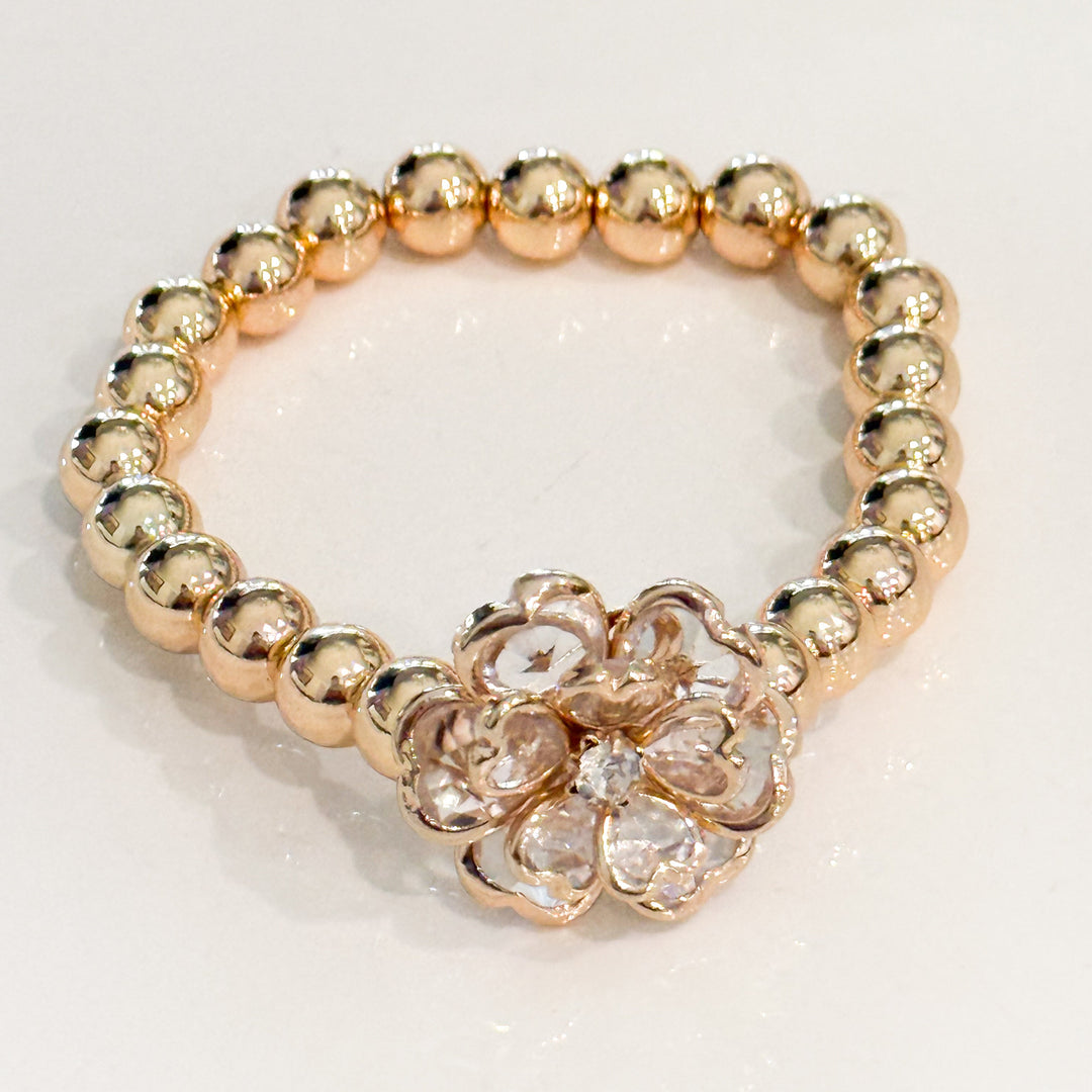 Eva - Clear Flower Chunky Beaded Bracelet
