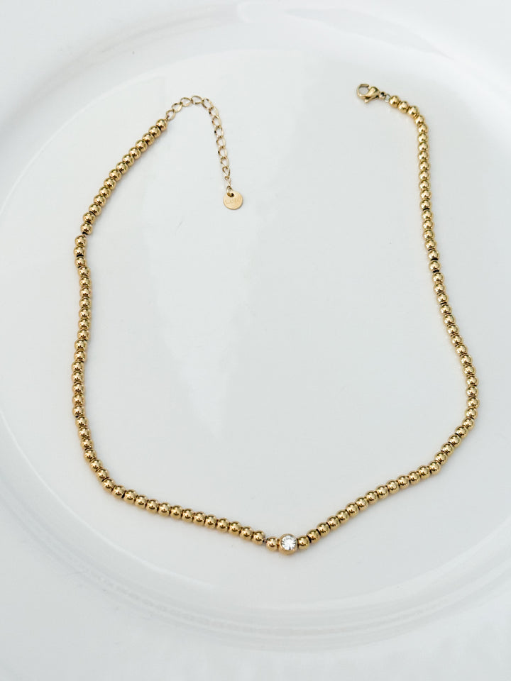 Harper - Gold Metal Beaded Necklace