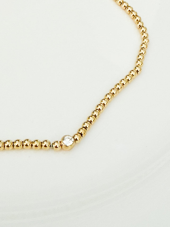 Harper - Gold Metal Beaded Necklace