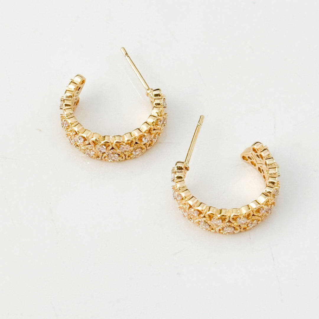 Jade - Rhinestone Hoop Earrings