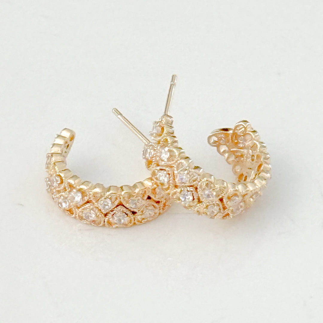 Jade - Rhinestone Hoop Earrings