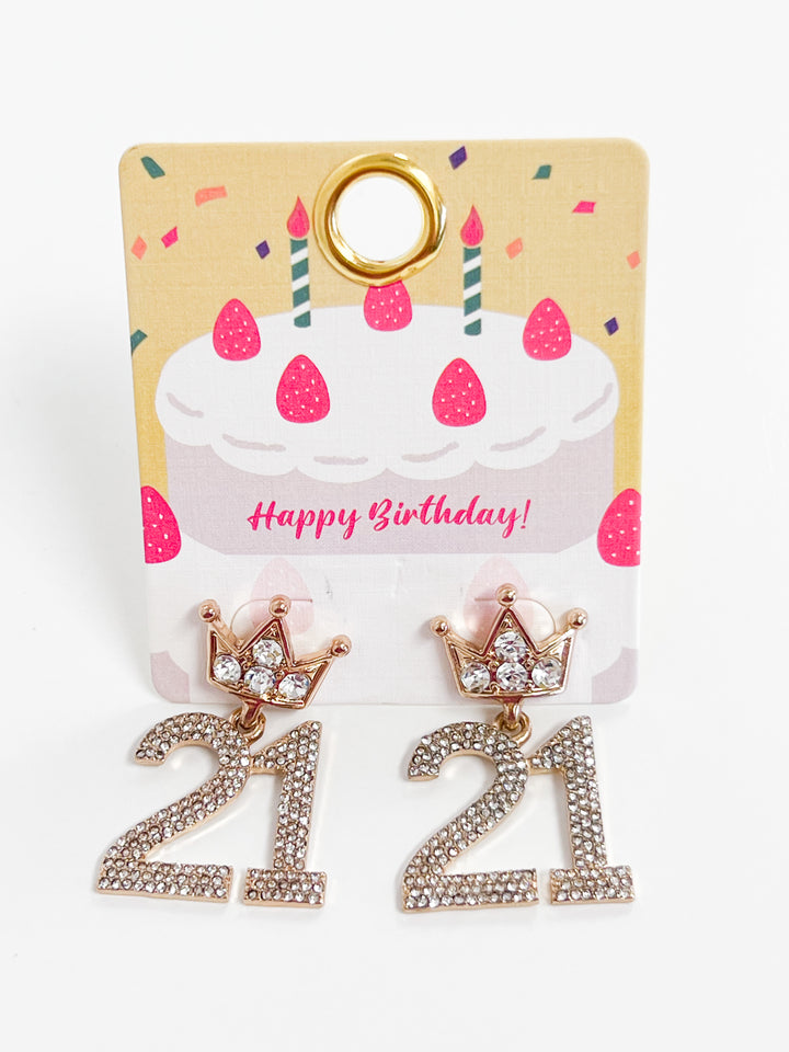 Happy 21st Birthday Earrings
