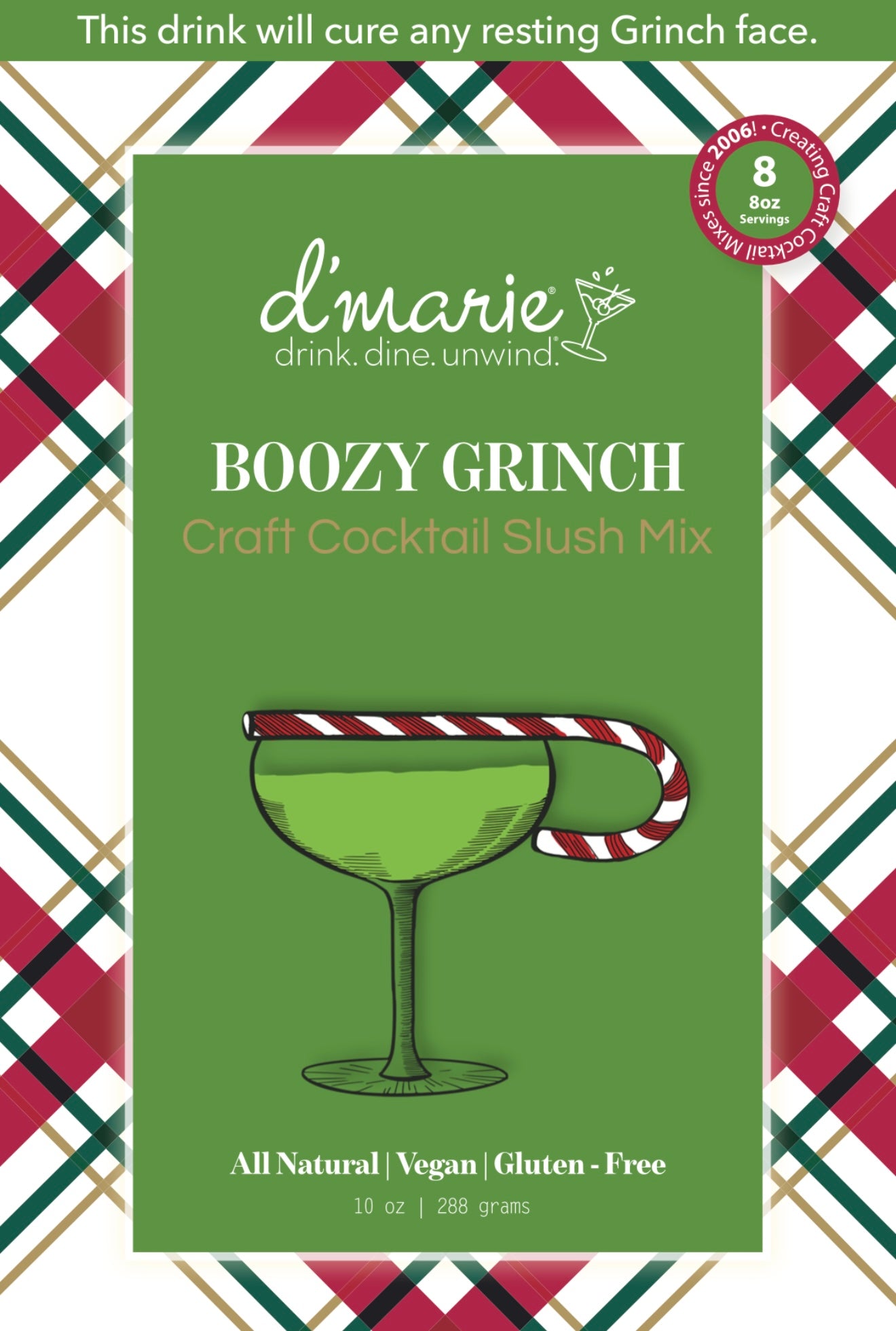 d'Marie Craft Cocktail Slush Mix - Boozy Grinch