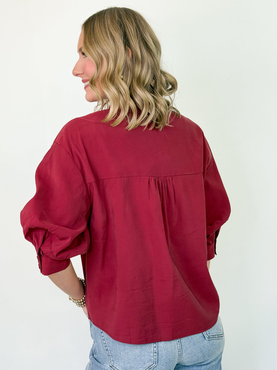 Maya - Puff Sleeve Button Down Shirt