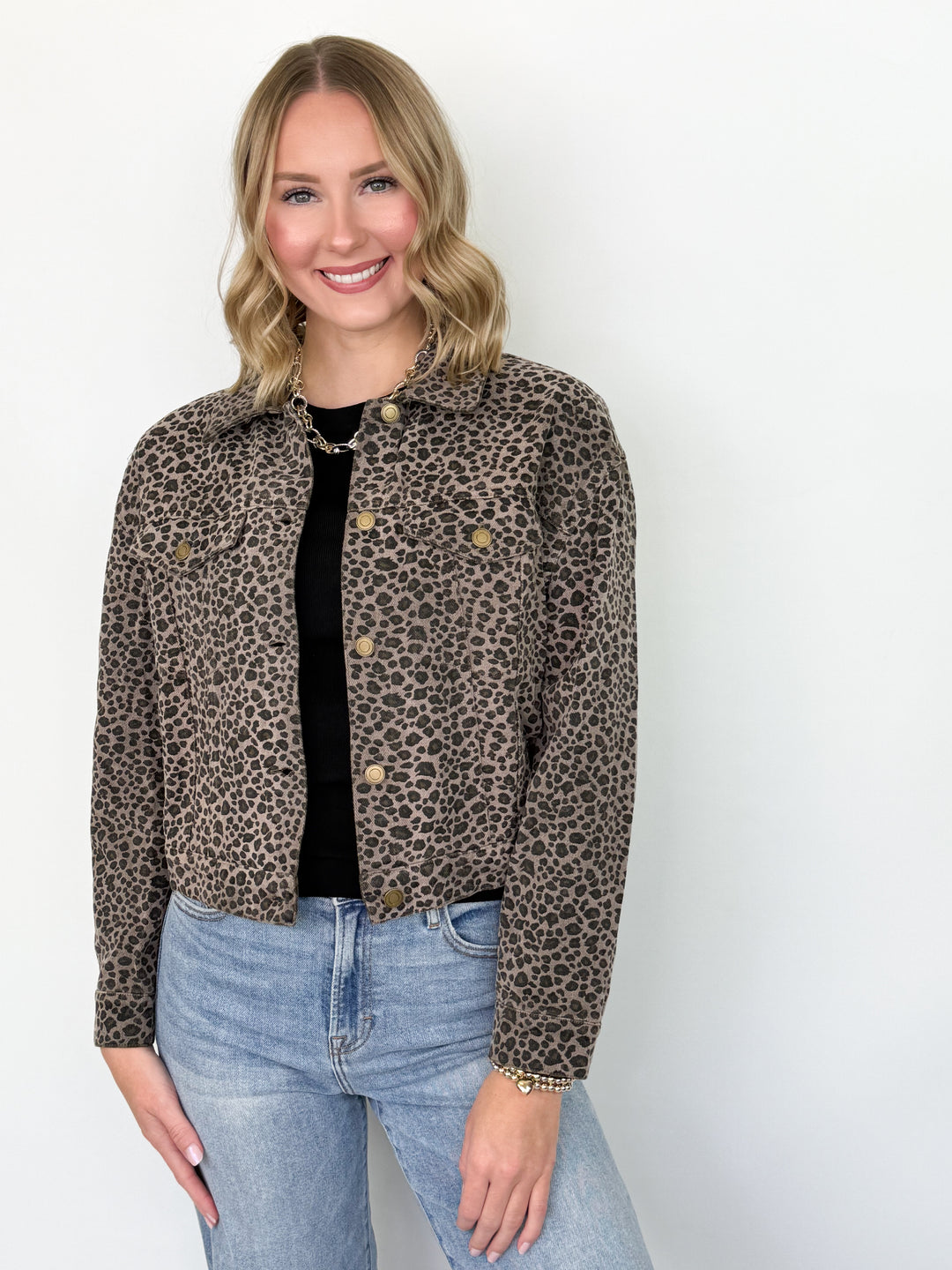 Trixie - Leopard Denim Jacket