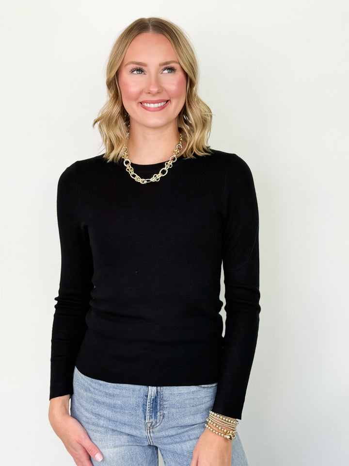 Kelli - Ribbed Long Sleeve (Black)