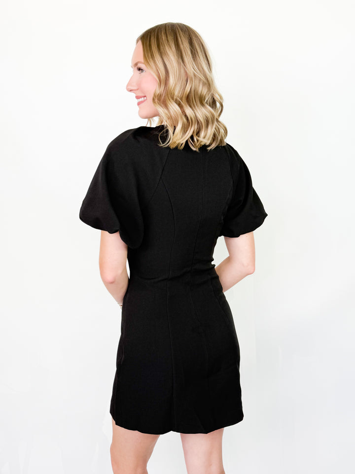 Cassidy - Balloon Sleeve Metal Trim Dress