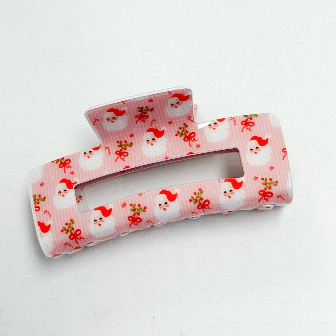 Claw Clip - Holly Jolly Santa