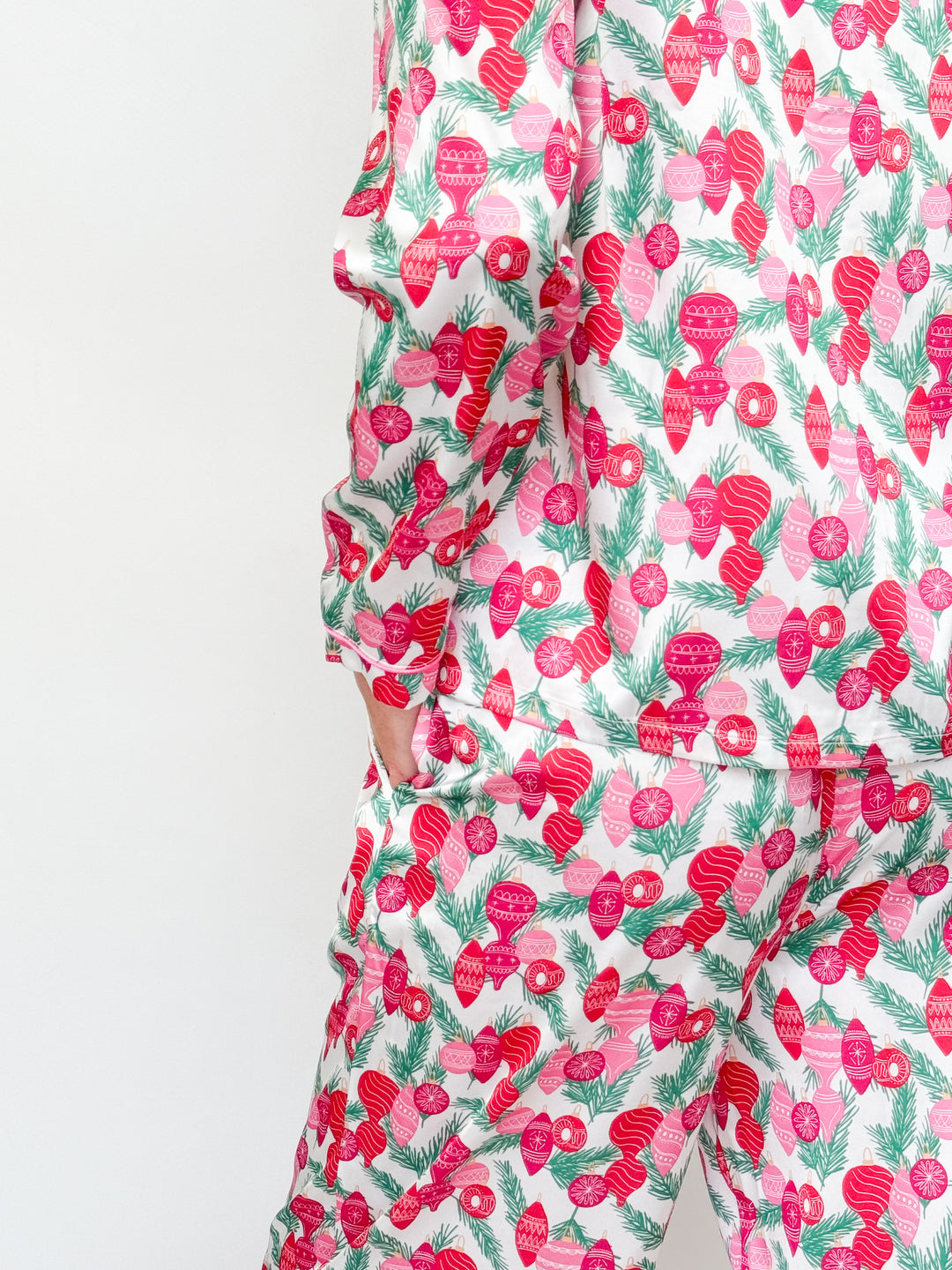 Charlotte - Pink & Red Ornament Pajama Set