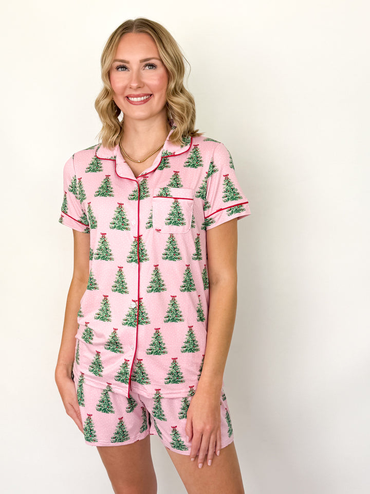 Noelle - Pink Tree Pajamas