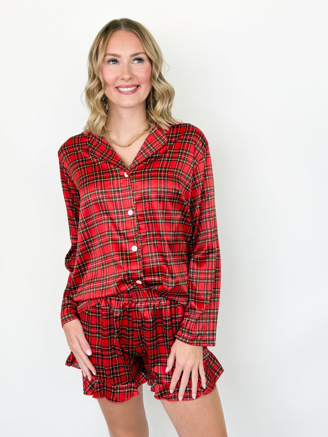 In For Winter Silky Satin Pajama Short Set