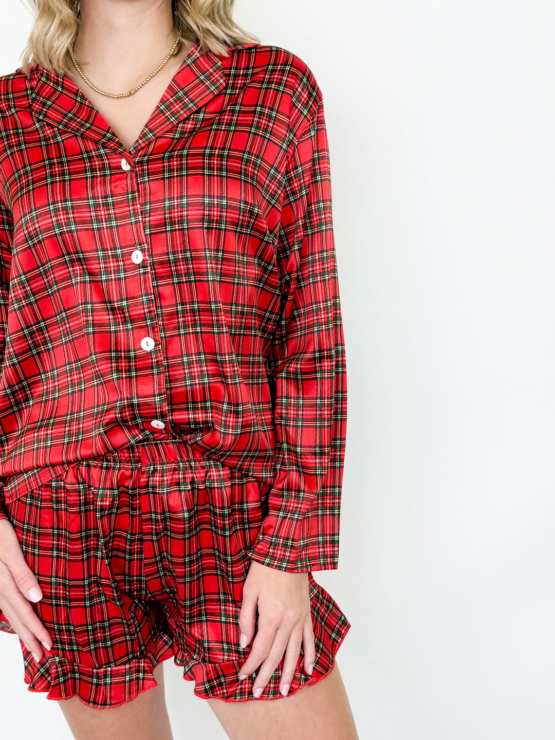 In For Winter Silky Satin Pajama Short Set