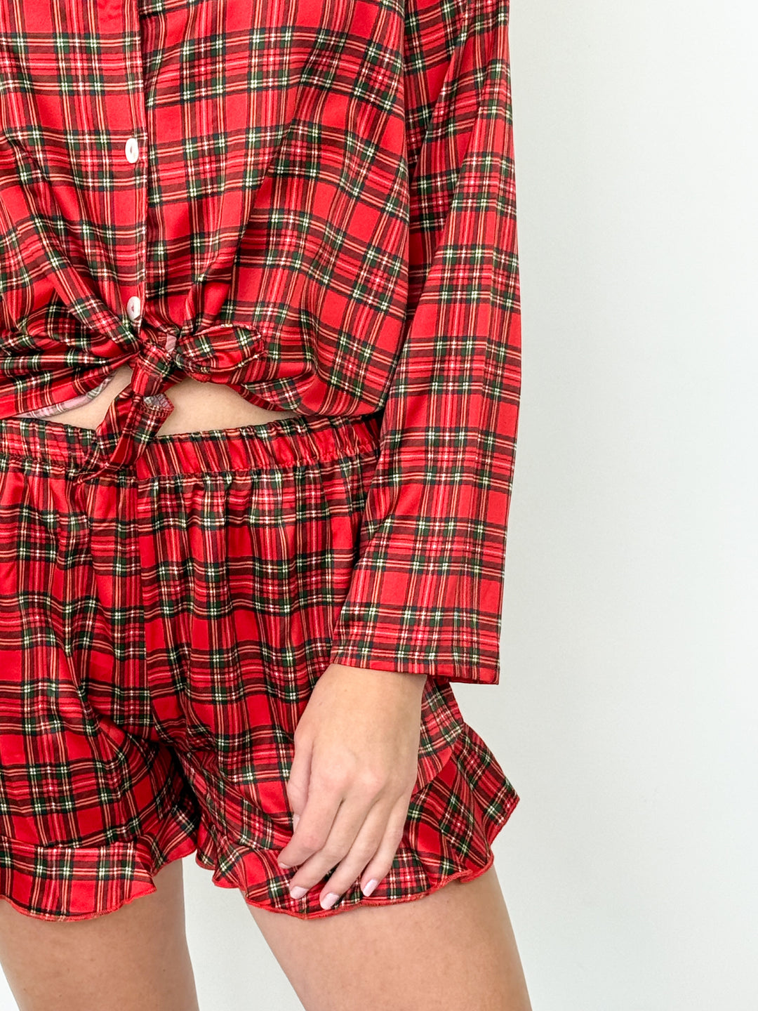 In For Winter Silky Satin Pajama Short Set