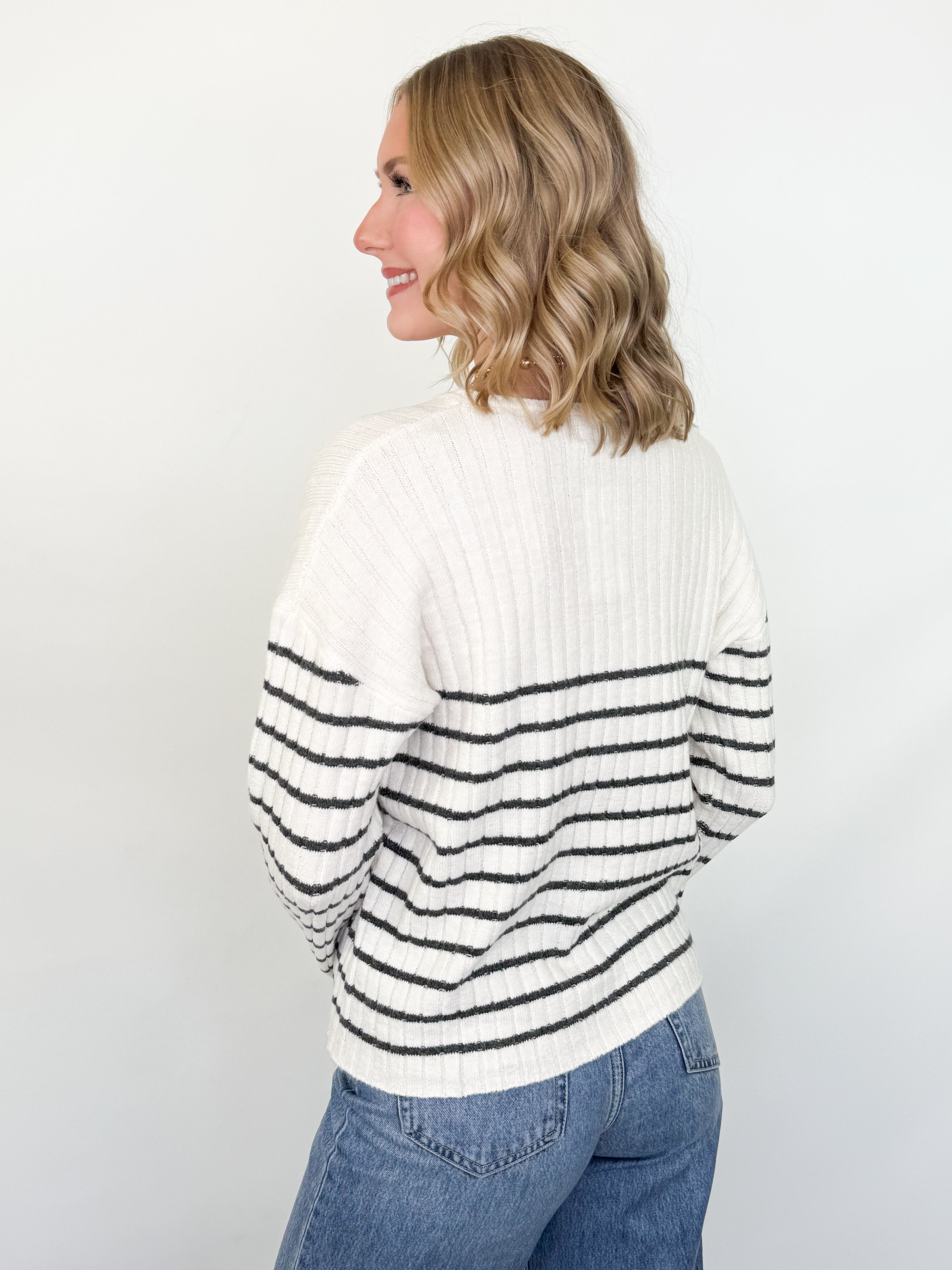 Mandi - Striped Ribbed Sweater