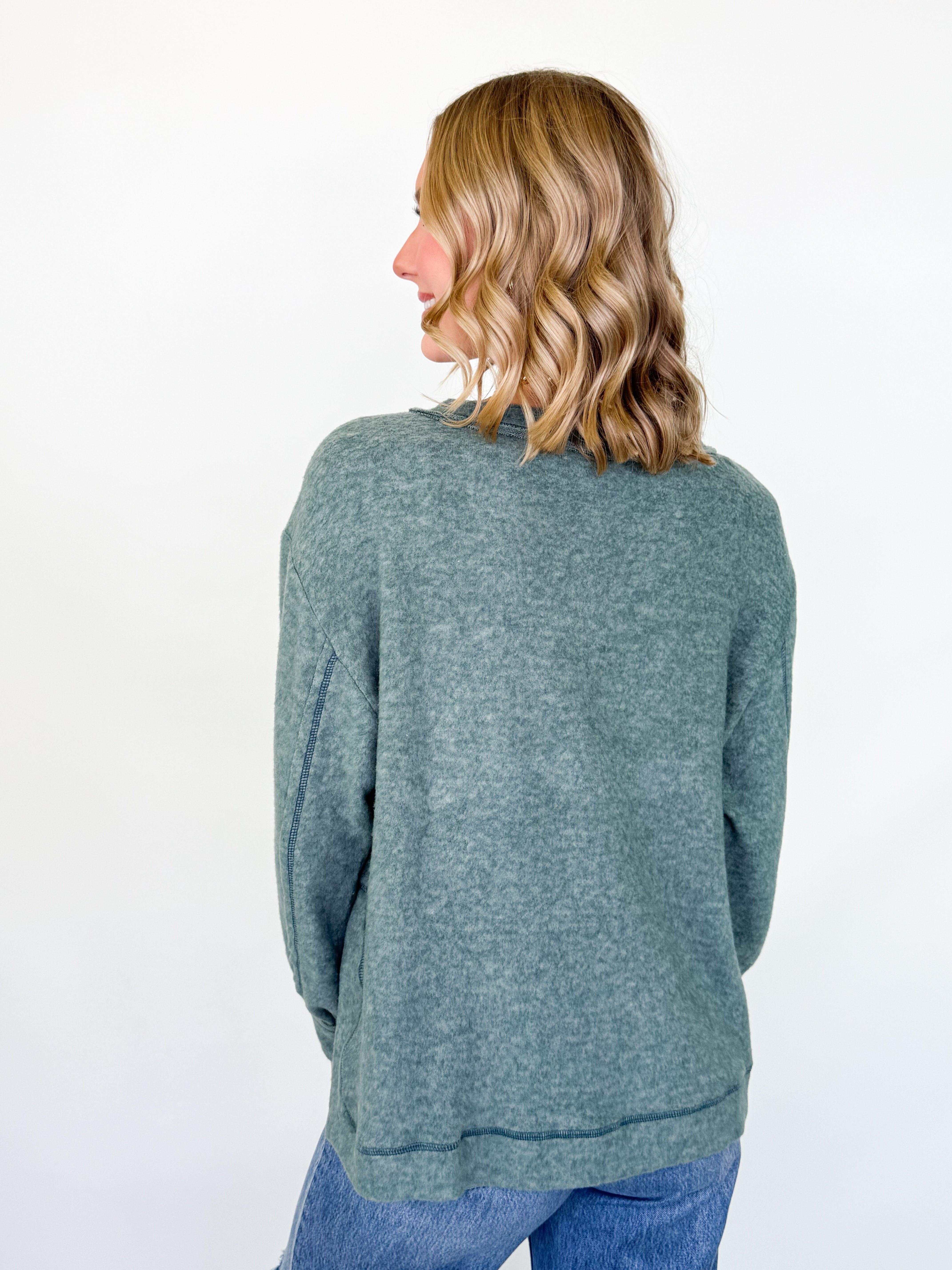 Beck - Brushed Long Sleeve Top (Jade)