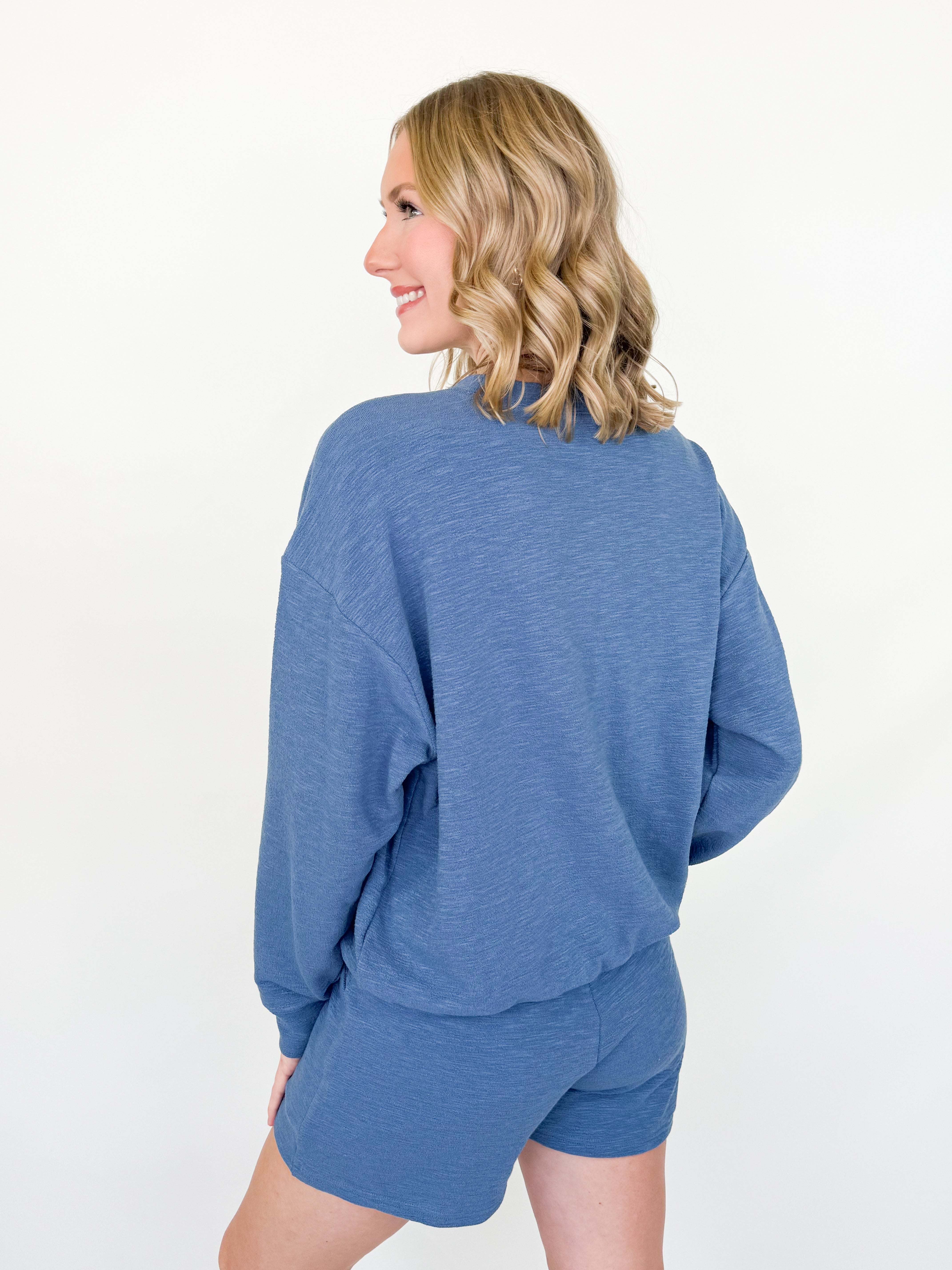 Mallorie - Pullover & Short Set (Blue)