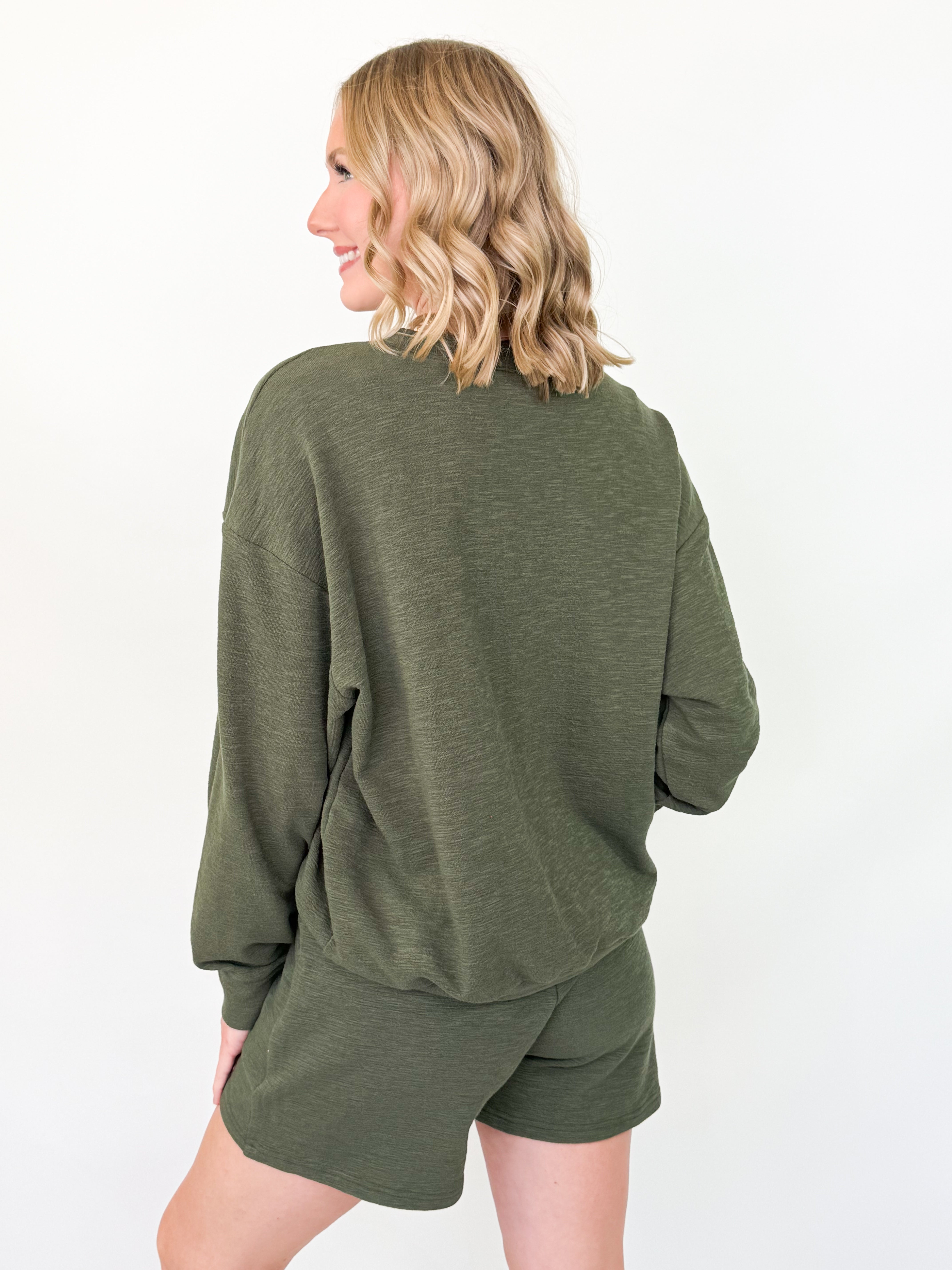 Mallorie - Pullover & Short Set (Olive)