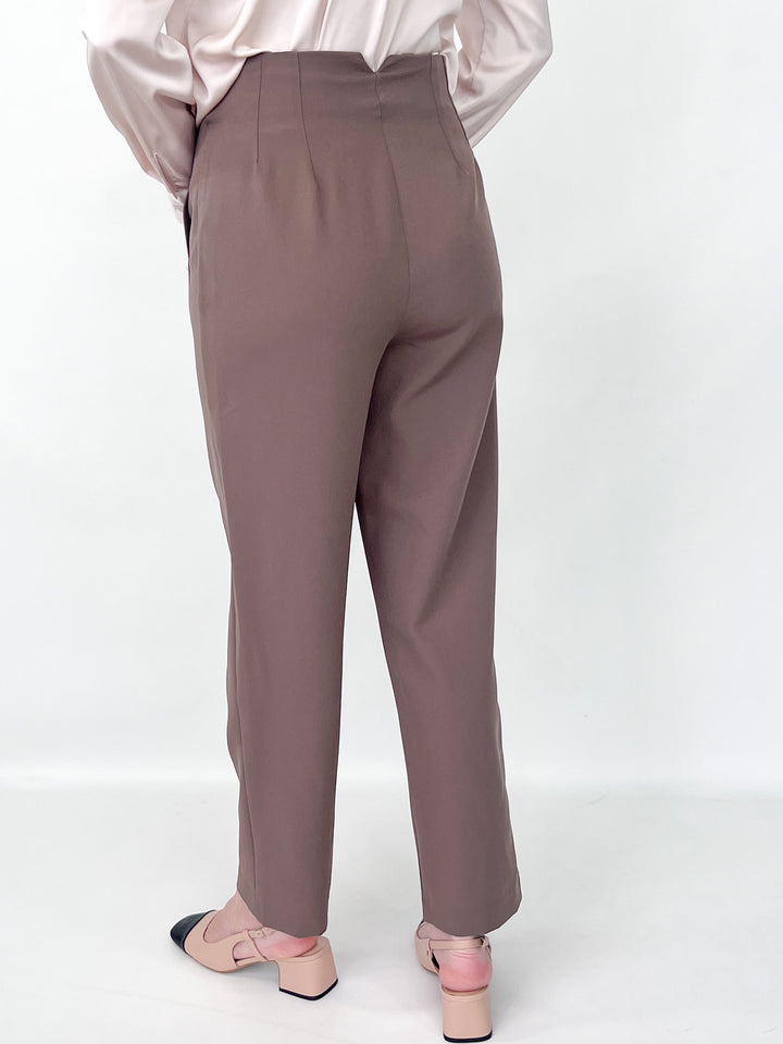 Jada - Taupe Front Pocket Pleated Slacks