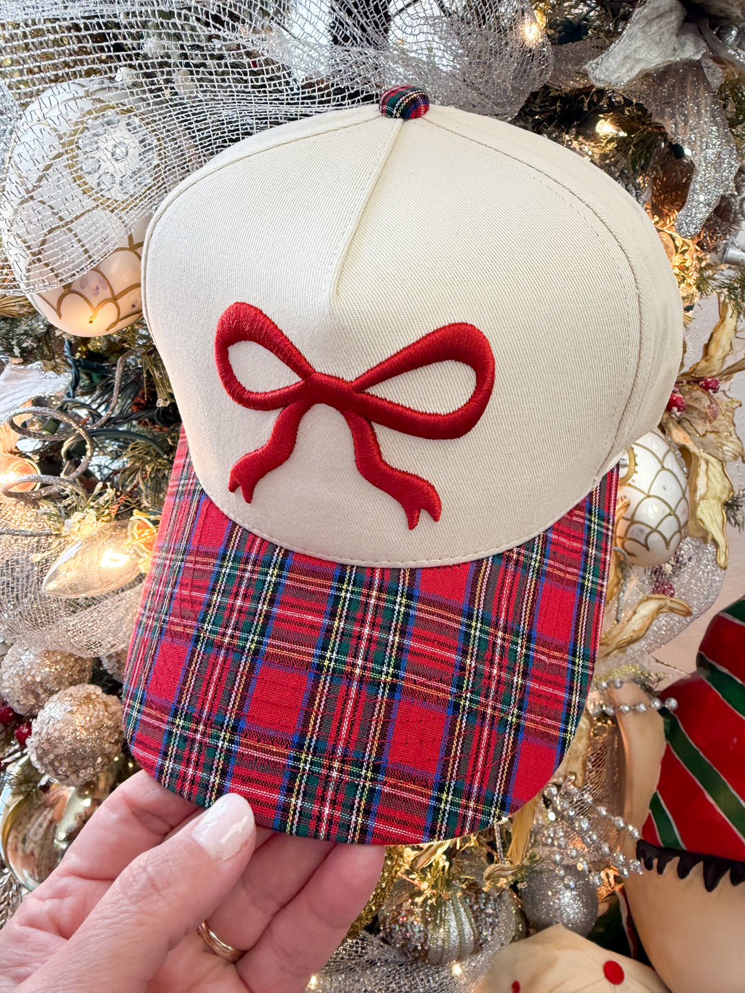 Plaid Bow Trucker Hat