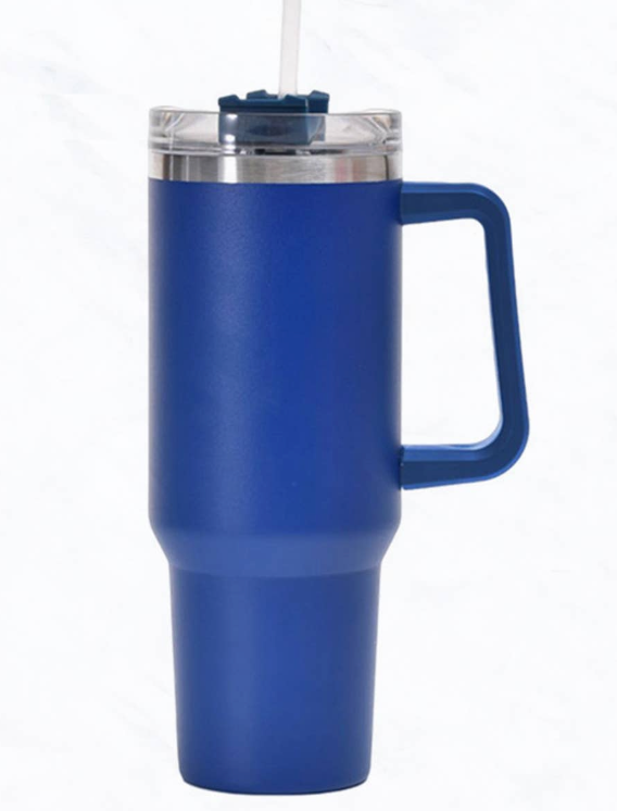 40 oz. Stainless Steel Tumbler with Handle - Royal Blue