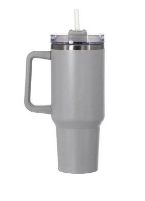 40 oz. Stainless Steel Tumbler with Handle - Light Grey