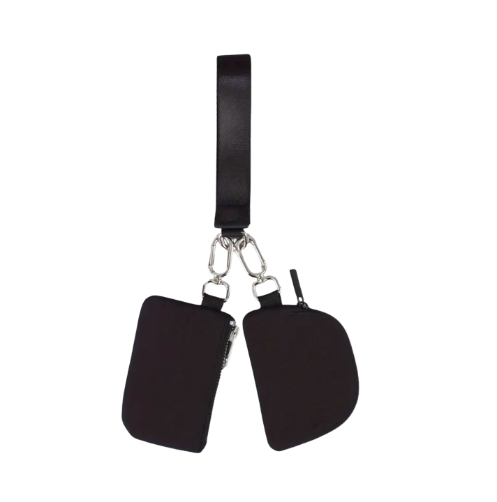 Lani - Dual Zipper Pouch Key Chain (Black/Black)