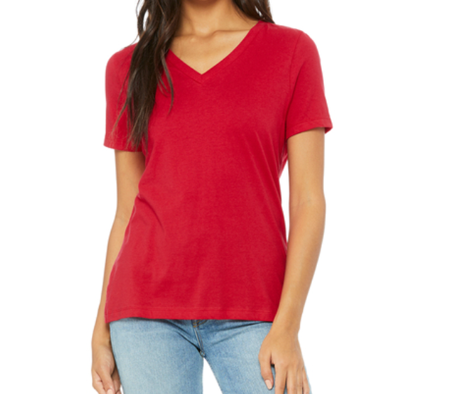 Bella+Canvas T-Shirt - Red (V Neck)