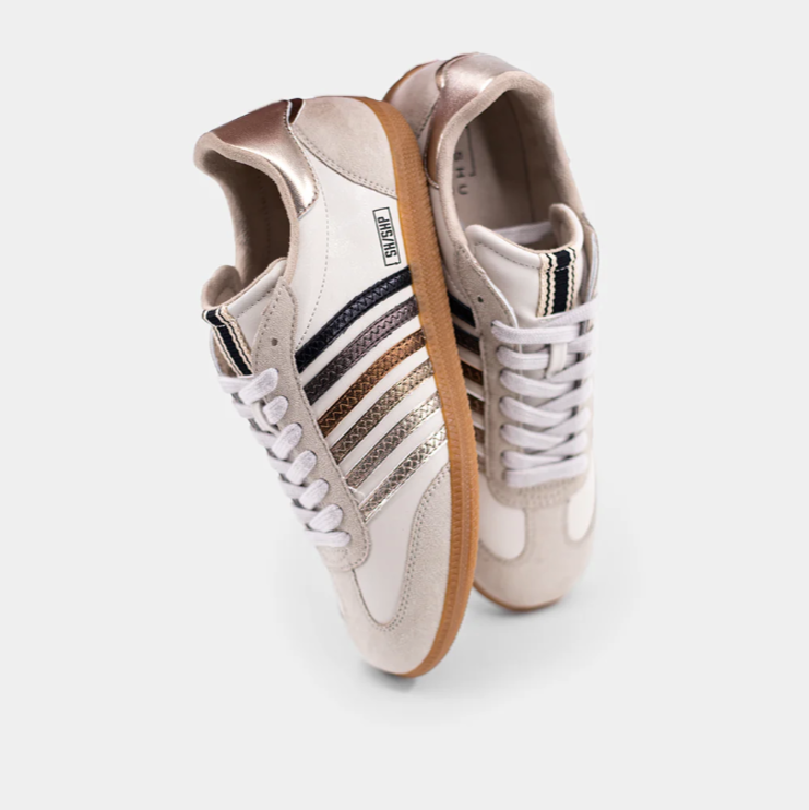 Stevie - Metallic Striped Sneakers
