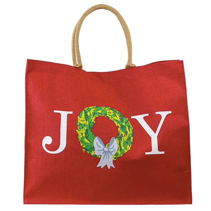 Christmas Tote Bag - Joy Wreath 22x19x8