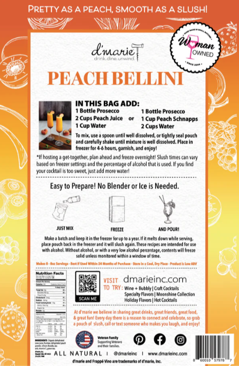 d'marie - Peach Bellini Cocktail Mix