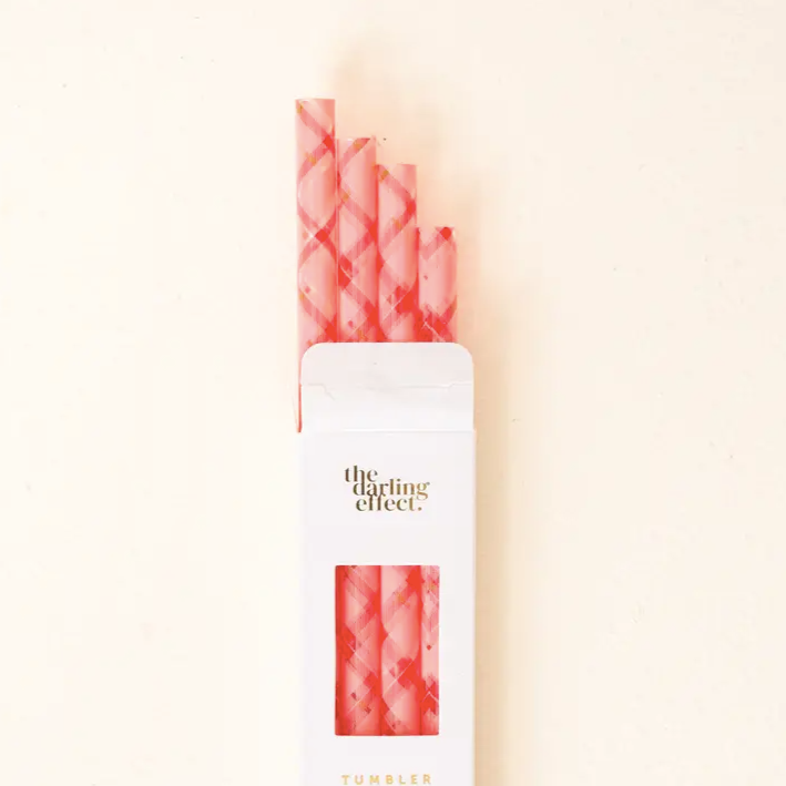 Tumbler Straw Set 40 oz. - Festive Plaid