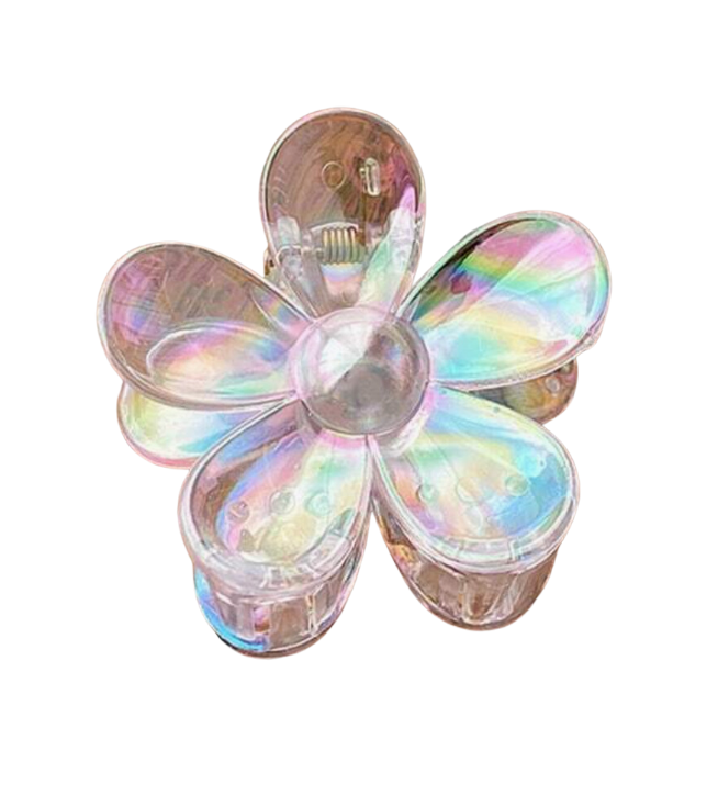 Tina - 2" Iridescent Flower Hair Clip