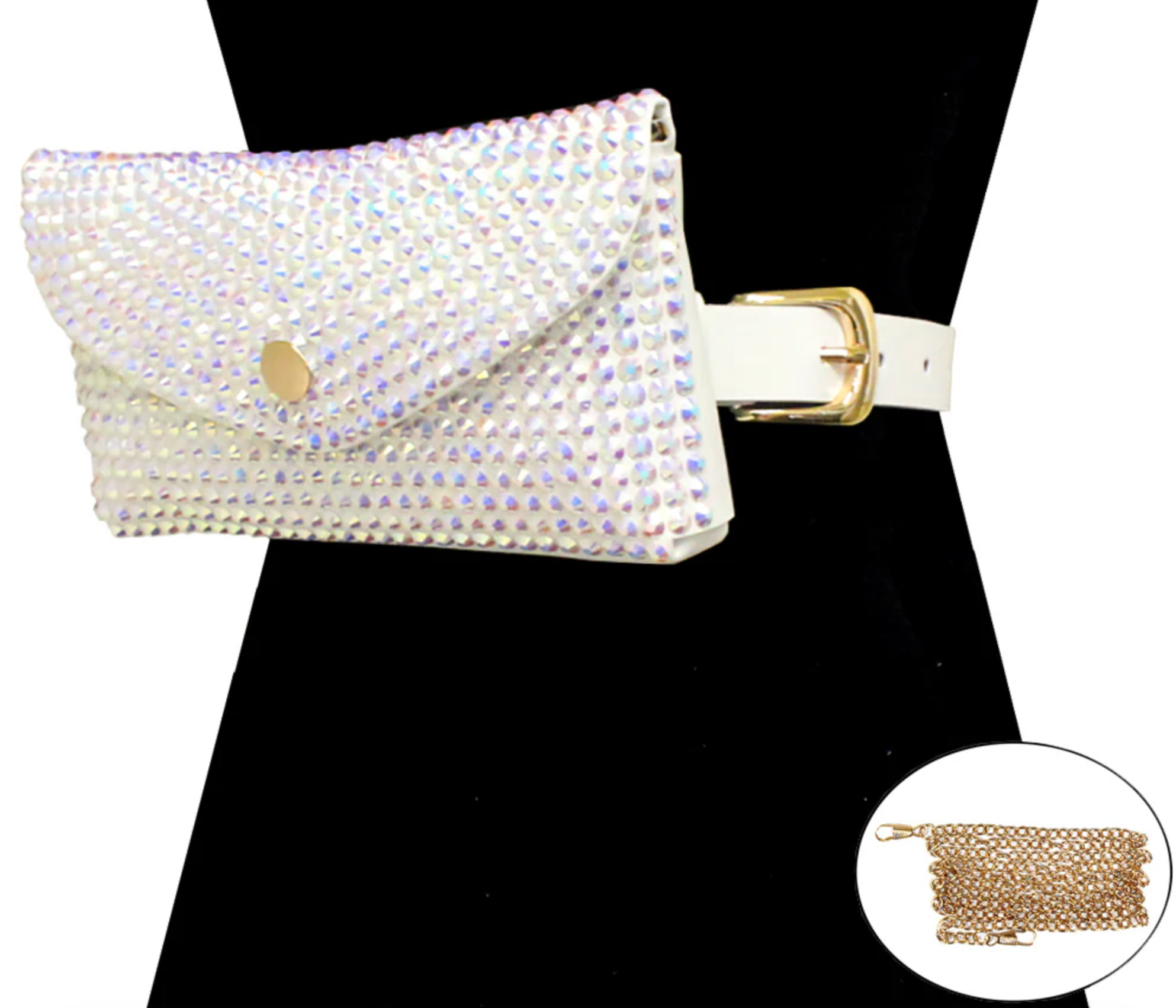Josie - Rhinestone Mini Bag With Belt