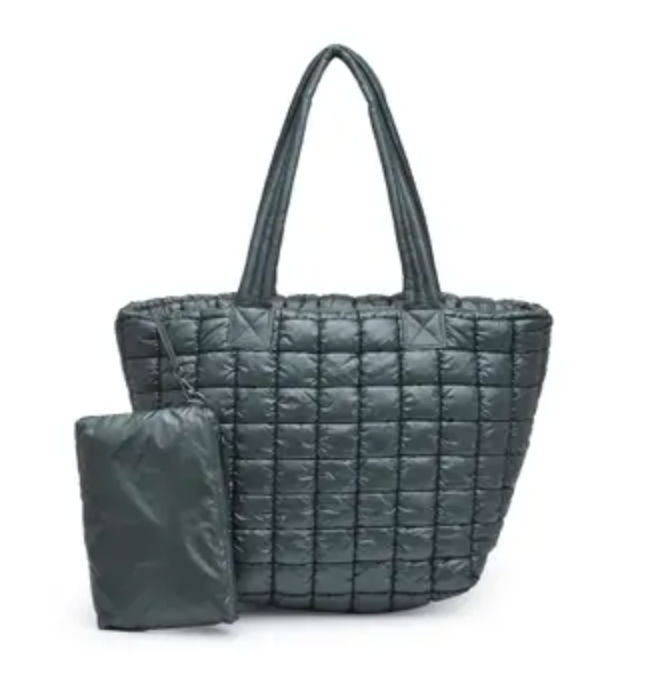 Breakaway Puffer Tote Bag - Hunter Green