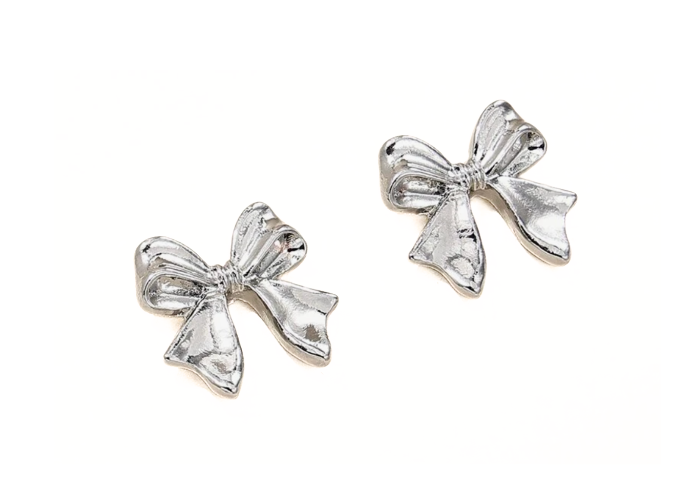Dani - Bow Earrings (Silver)